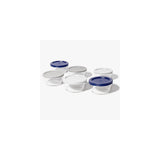 12 Piece Set (2 Cup / 16Oz) Round Glass Storage Containers With Lids, Blue