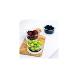 12 Piece Set (2 Cup / 16Oz) Round Glass Storage Containers With Lids, Blue