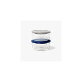 16 Piece Set Round Nesting Glass Storage Containers With Lids, White
