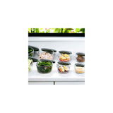 16 Piece Set Round Nesting Glass Storage Containers With Lids, White