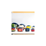 16 Piece Set Round Nesting Glass Storage Containers With Lids, Blue