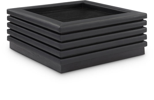 Rory Contemporary Coffee Table with Elegant Oak Veneer and Soft Leather Accents for Stylish Living