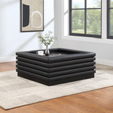 Rory Contemporary Coffee Table with Elegant Oak Veneer and Soft Leather Accents for Stylish Living