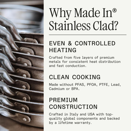 MADE IN Stainless Clad Frying Pan Set