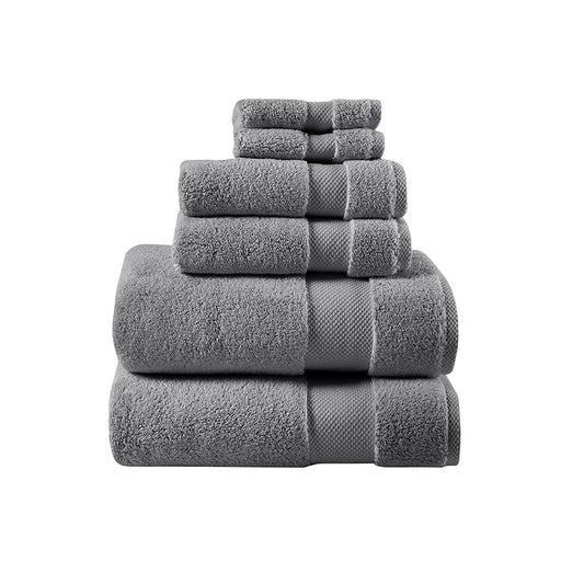 1000gsm Premium 6-piece Bath Towel Set, Dark Grey