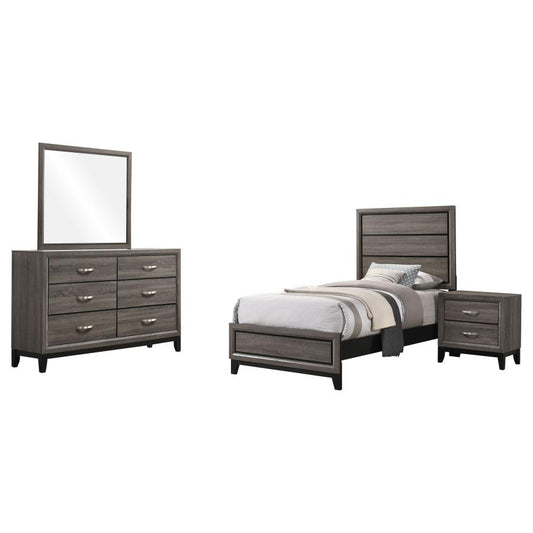 Watson Five-piece Twin Bedroom Set Grey Oak