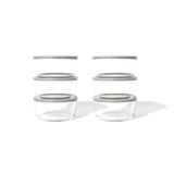 12 Piece Set (2 Cup / 16Oz) Round Glass Storage Containers With Lids, Grey