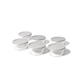 12 Piece Set (2 Cup / 16Oz) Round Glass Storage Containers With Lids, Grey