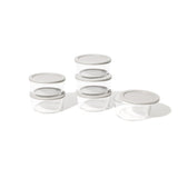 12 Piece Set (4 Cup / 32Oz) Round Glass Storage Containers With Lids, Grey