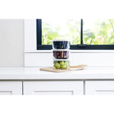 6 Piece Set (2 Cup / 16Oz) Round Glass Storage Containers With Lids, White