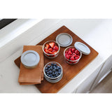 16 Piece Set (7Oz) Round Glass Storage Containers With Lids, Grey
