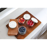 16 Piece Set (1 Cup / 8Oz) Round Glass Storage Containers With Lids, White