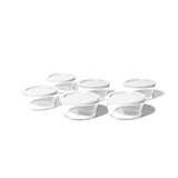 12 Piece Set (2 Cup / 16Oz) Round Glass Storage Containers With Lids, White