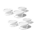 12 Piece Set (4 Cup / 32Oz) Round Glass Storage Containers With Lids, White