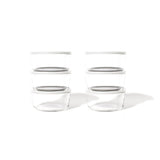 12 Piece Set (4 Cup / 32Oz) Round Glass Storage Containers With Lids, White