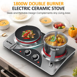 1800W Dual Burner Portable Electric Ceramic Stove