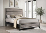 Valen Wood Full Panel Bed Light Taupe