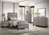 Valen Wood Twin Panel Bed Light Taupe