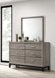 Valen 6-drawer Bedroom Dresser and Mirror Light Taupe