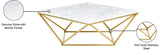 Mason Contemporary Coffee Table with Gold Stainless Steel Base & Genuine Stone Top – Stylish Decor!
