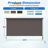 10' W X 8' H Outdoor Roller Shade with 95% Uv Protection