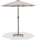 Fiji - Aluminum Patio Umbrella With Square Teak And Black Base