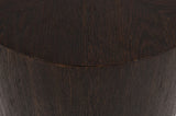 Nile Oak Wood Art Deco End Table with Brushed Gold Base - Chic Accent for Contemporary Living Spaces