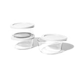 6 Piece Set (2 Cup / 16Oz) Round Glass Storage Containers With Lids, White