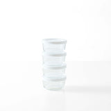 8 Piece Set (1 Cup / 8Oz) Round Glass Storage Containers With Lids, White