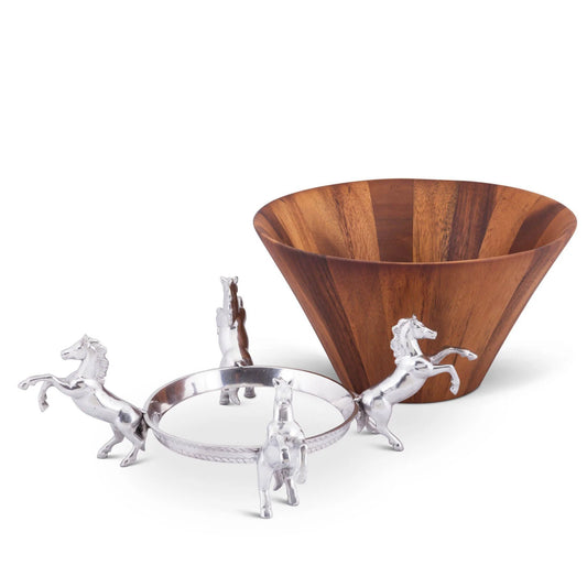 Horse Wood Tall Salad Bowl
