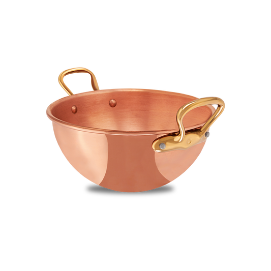 Mauviel M'PASSION Egg White Beating Bowl With Brass Handles, 4.9-Qt