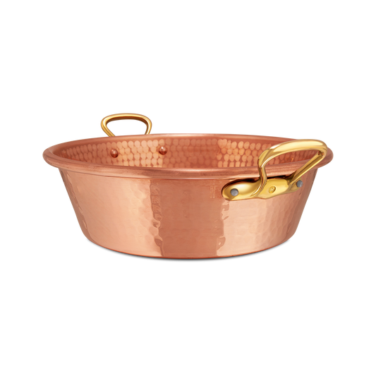 Mauviel M'PASSION Hammered Copper Jam Pan With Brass Handles