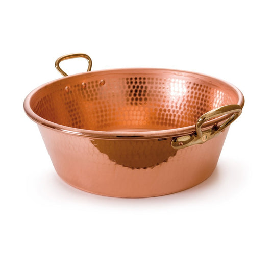 Mauviel M'PASSION Hammered Copper Jam Pan With Brass Handles