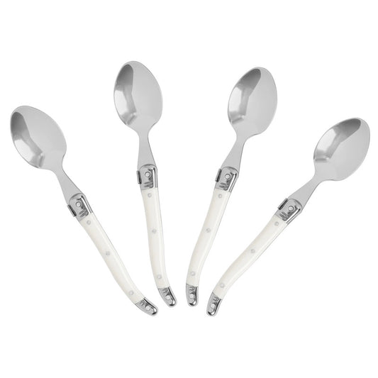 French Home Laguiole Coffee Spoons, Set of 4, Faux Ivory