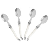 French Home Laguiole Coffee Spoons, Set of 4, Faux Ivory