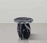 Formentera End Table - Handcrafted Marble Elegance with Unique Design for Modern Living Spaces