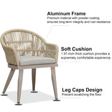 PURPLE LEAF Outdoor Bar Stools Rattan Bar Stools Counter Stools with Back and Cushions  for Patio, Garden, Kitchen