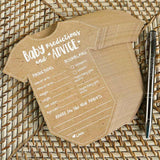 Baby Shower Prediction Advice Card - Onesie Shape (Set of 50)