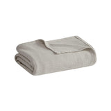 Basketweave All-Season Bedding Blanket, Grey