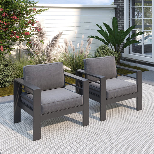 Patio Furniture Metal Armchair, 2 Pcs