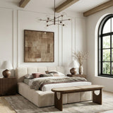 Canovia - Solid Wood And Faux Cane Bench