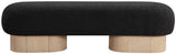 Robertson Luxurious Fabric Bench with Rich Oak Finish - Timeless Art Deco Style for Any Space
