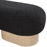 Robertson Luxurious Fabric Bench with Rich Oak Finish - Timeless Art Deco Style for Any Space