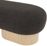 Robertson Luxurious Fabric Bench with Rich Oak Finish - Timeless Art Deco Style for Any Space
