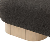 Robertson Luxurious Fabric Bench with Rich Oak Finish - Timeless Art Deco Style for Any Space