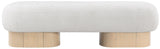 Robertson Luxurious Fabric Bench with Rich Oak Finish - Timeless Art Deco Style for Any Space
