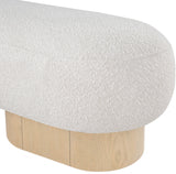 Robertson Luxurious Fabric Bench with Rich Oak Finish - Timeless Art Deco Style for Any Space