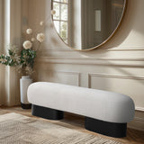 Robertson Opulent Boucle Fabric Bench – Timeless Art Deco Elegance for Entryway or Living Room