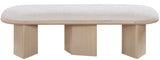 Wilshire Bench: Elegant Boucle Fabric Seating with Natural Oak Finish for Stylish Home Décor