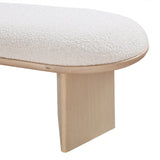 Wilshire Bench: Elegant Boucle Fabric Seating with Natural Oak Finish for Stylish Home Décor
